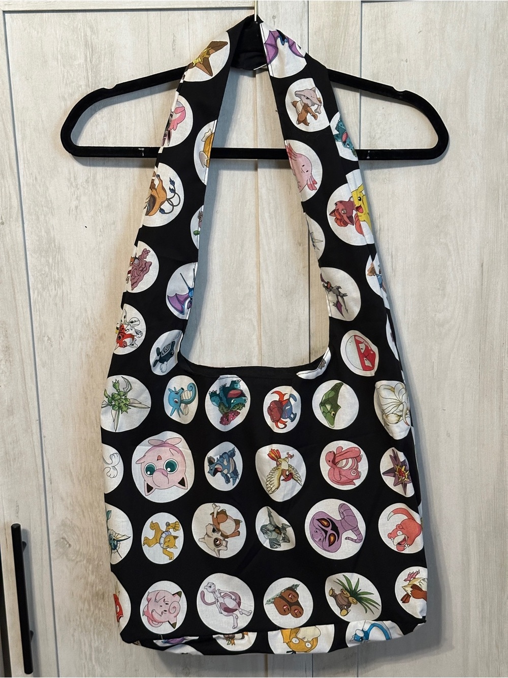 Pokémon Black Character Toss White Polka Dot Tote Bag